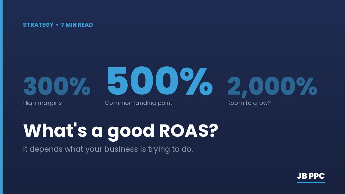 What's a good ROAS? 300%, 500% and 2,000% compared